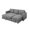 2 Seater Sofa Bed With Pull Out Storage Corner Lounge Set In Grey With Chaise