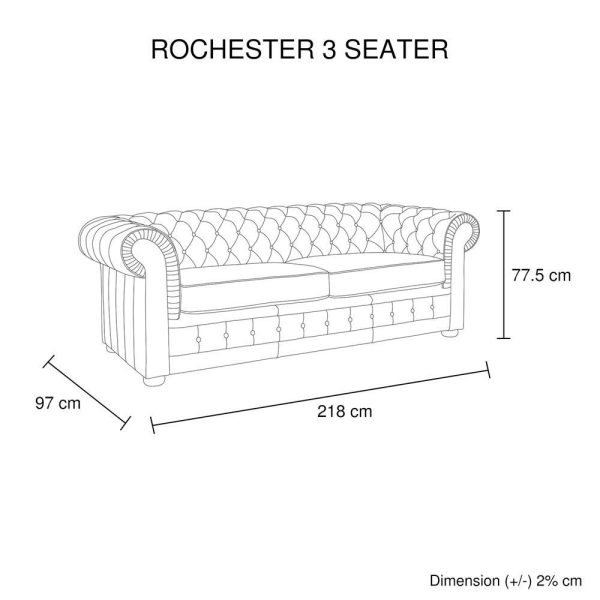 3 Seater Brown Colour Genuine Leather Upholstery Deep Quilting Pocket Spring Button Studding Sofa for Living Room