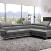 5 Seater Lounge Set Grey Colour Leatherette Corner Sofa for Living Room Couch with Chaise