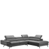 5 Seater Lounge Set Grey Colour Leatherette Corner Sofa for Living Room Couch with Chaise