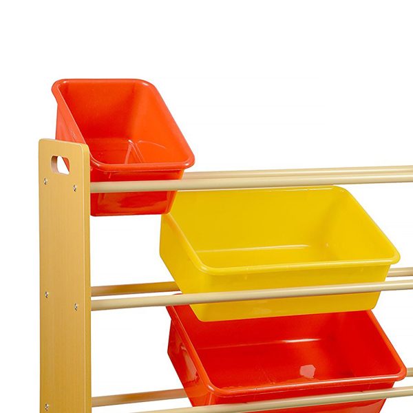 12Bins Kids Toy Box Bookshelf Organiser Display Shelf Storage Rack Drawer – Brown