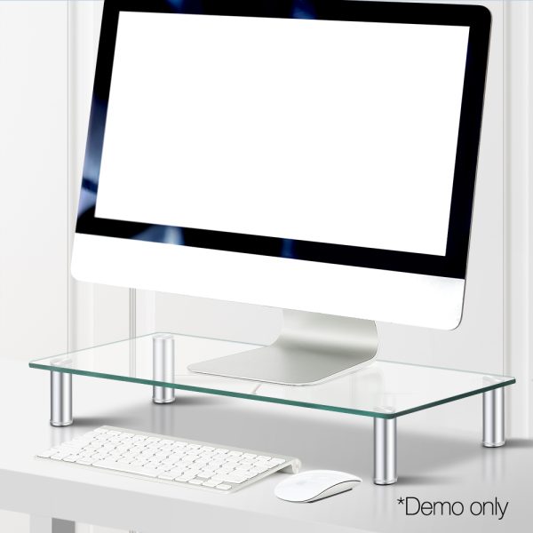 Monitor Stand Riser Computer Laptop Printer Screen Glass Display Shelf