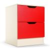 Rustington Bedside Table with Drawers MDF Cabinet Storage 51 x 40cm – White Red