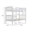 Kingston SlWooden Kids Bunk Bed Frame, with Modular Design that can convert to 2 Single, White