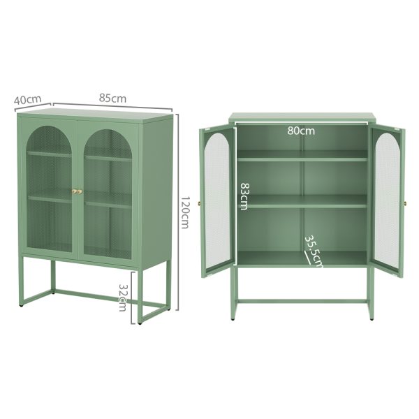 Buffet Sideboard Metal Cabinet – ELMA Green