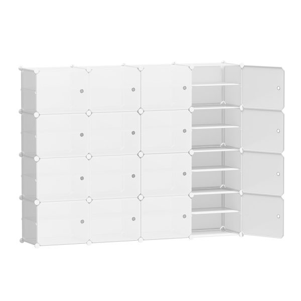 Shoe Box DIY Set of 16 Storage Cube Stackable White