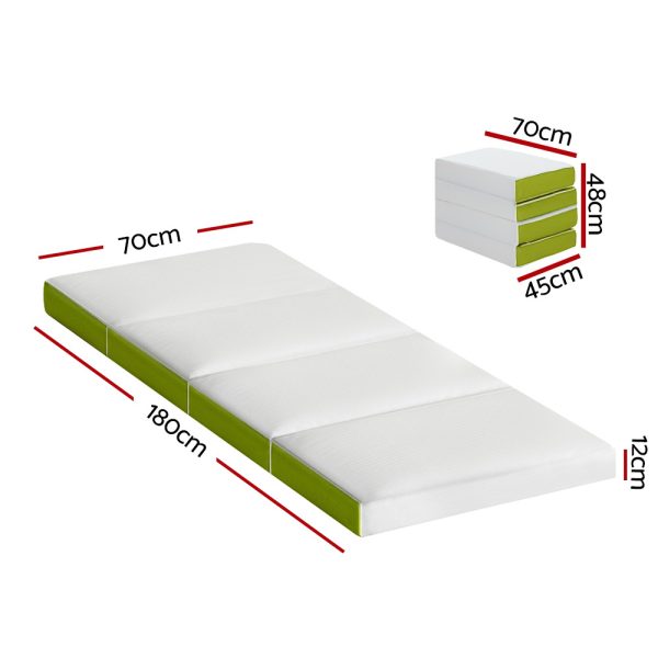 Bedding Foldable Mattress Folding Foam Single Green