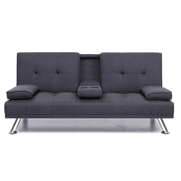 Sofa Bed 175CM Dark Grey Fabric