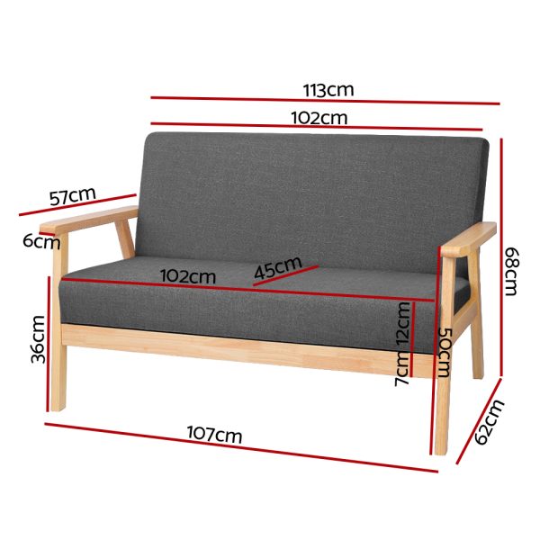 2-Seater Sofa Armchair Skane