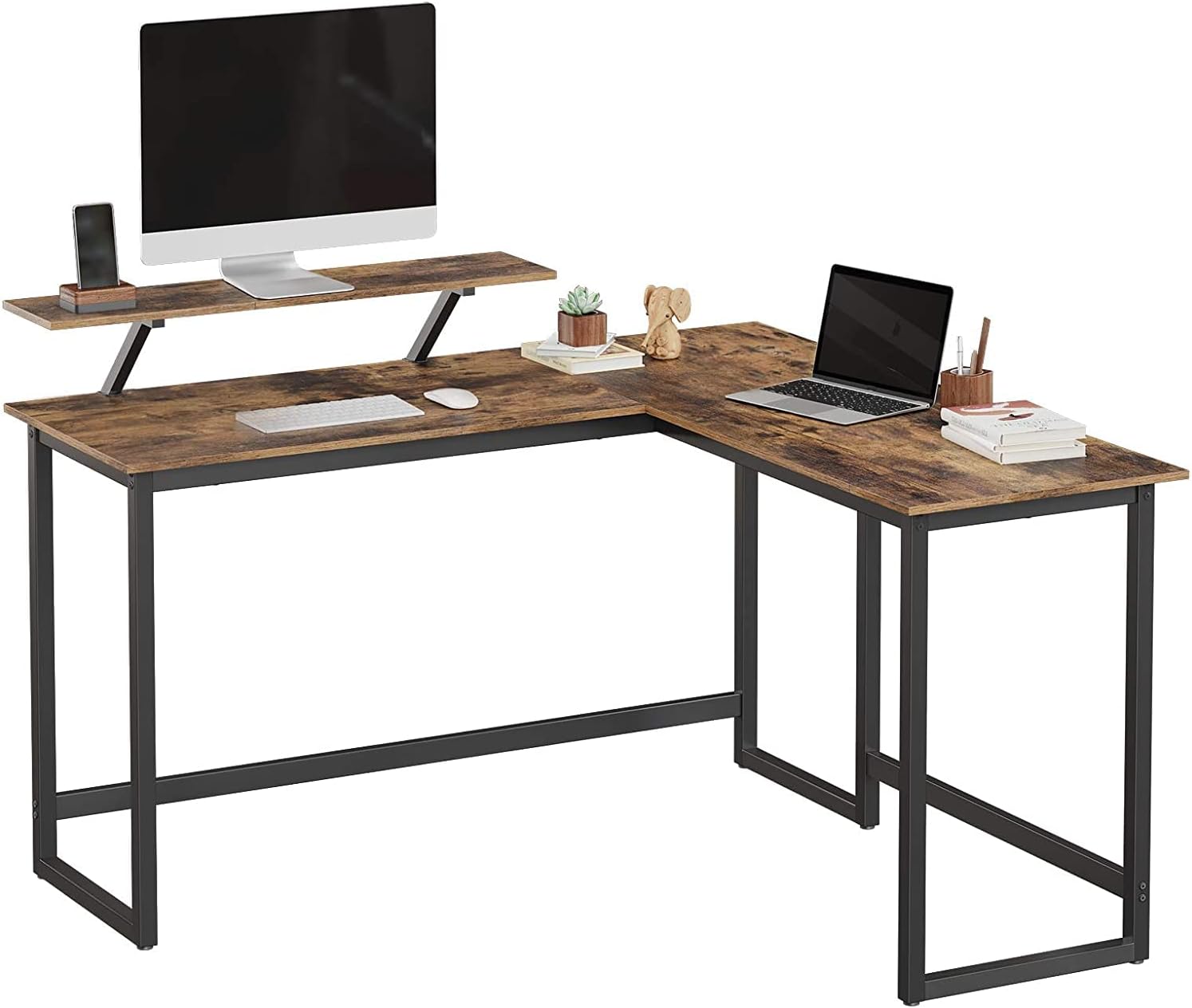 L-Shaped Computer Desk Industrial Corner