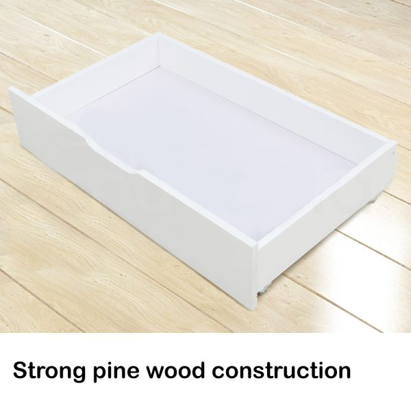 Kingston Sl2x Under Bed Storage Drawers White Pine Wooden Wheels