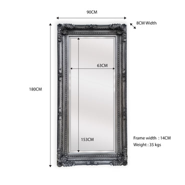 LUX French Provincial Ornate Mirror – Black