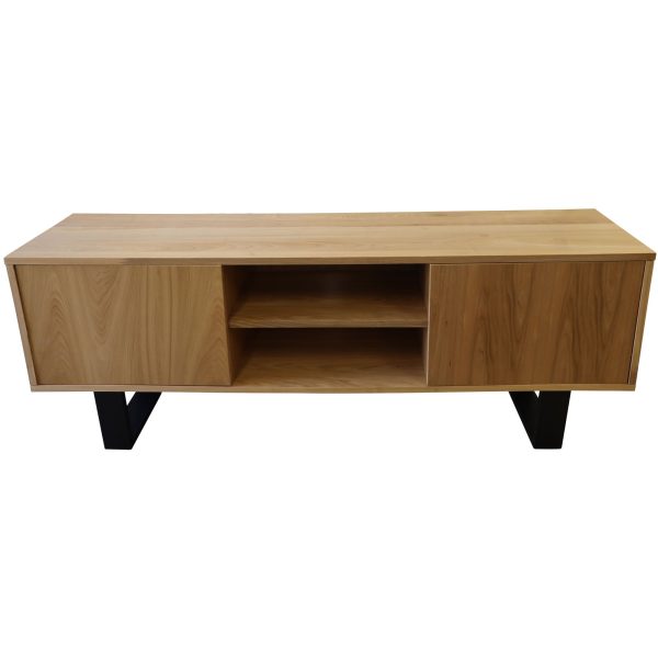 Hemsworth ETU Entertainment TV Unit 160cm Elm Timber Wood 2 Door – Natural