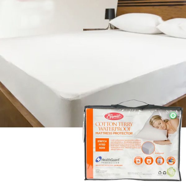 Cotton Terry Waterproof Mattress Protector – Single