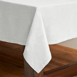 Pure Cotton Hemstitch Tablecloth 160 x 420 cm - White