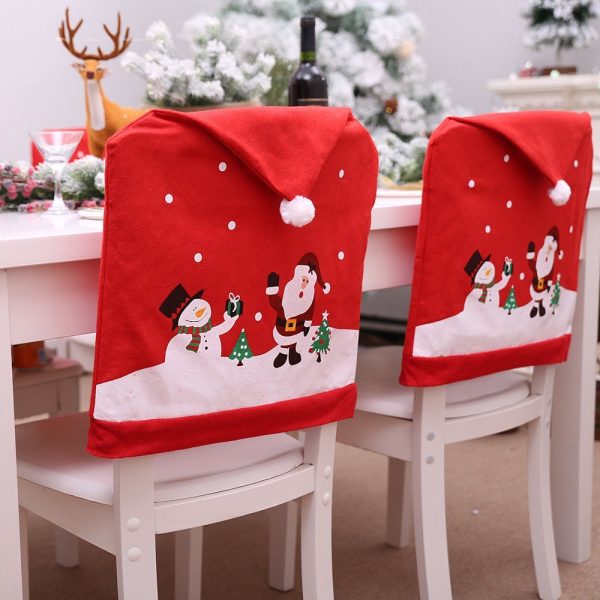 6-10x Christmas Santa Hat Chair Covers Table Cloth Dinner Home Décor Ornaments, Table Cloth (130×180 cm)