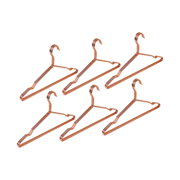 Adult 16.5″ Rose Gold Shiny Metal Wire Coat Suit Top Clothes Hangers (60pc per set)